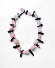 PINK QUARTZ VE AGATE PRENSES KOLYE