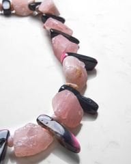 PINK QUARTZ VE AGATE PRENSES KOLYE
