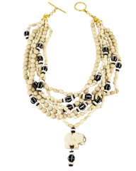 AKİK VE MERCAN FİL DETAYLI KOLYE