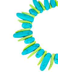 Y-TURKUAZ VE MERCAN TAŞLI İDDİALI KOLYE