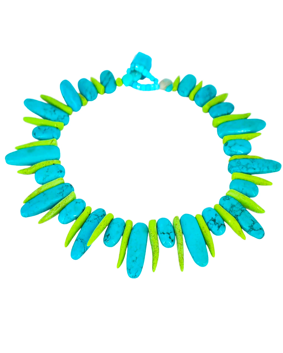 Y-TURKUAZ VE MERCAN TAŞLI İDDİALI KOLYE