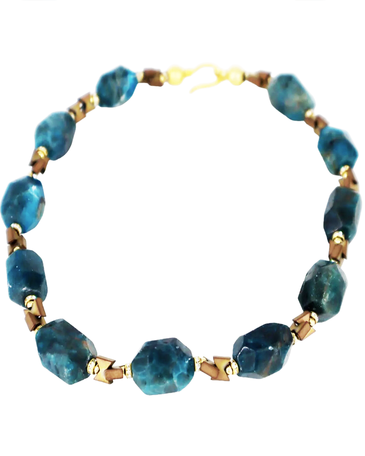 Y-TİBET AKİĞİ, APATİT VE AKİK TAŞLI KOLYE