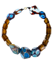 Y-AKİK VE TOPAZ TAŞLI KOLYE