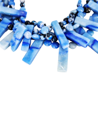 Y-MAVİ AVANTURİN TAŞLI SOFİSTİKE KOLYE