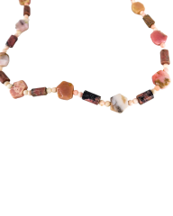 PEMBE OPAL, ZARİF UZUN KOLYE