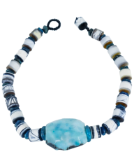 Y-AKİK İRİ BONCUKLU ETNİK KOLYE