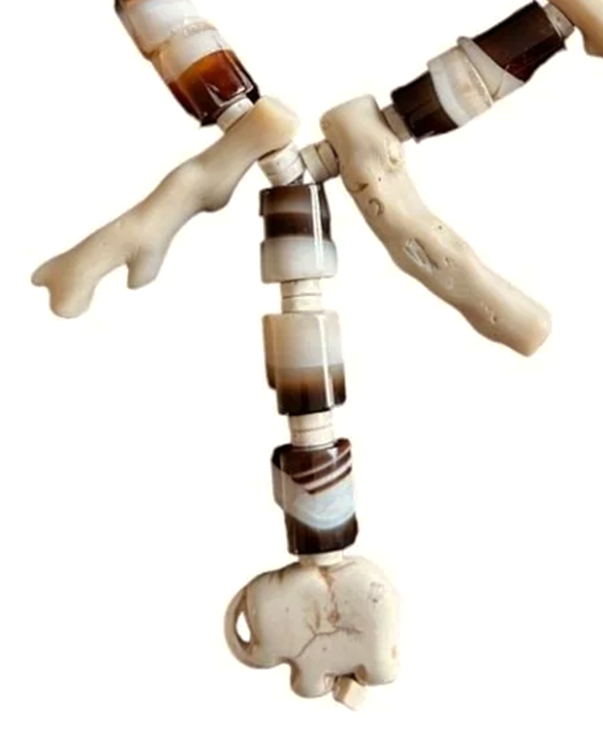 Y-AKİK VE MERCANLI FİLLİ KOLYE