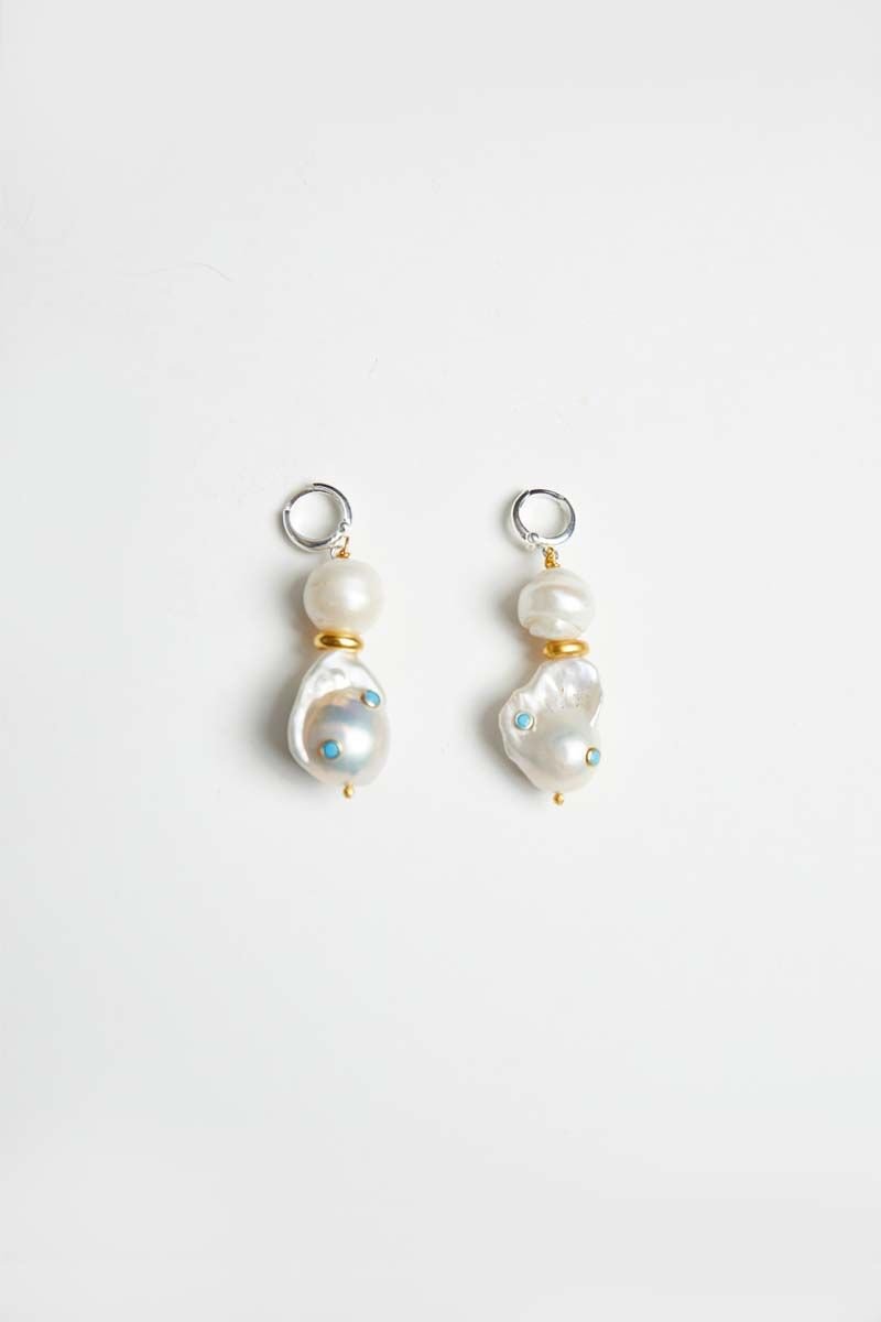 Y-TURKUAZ  DETAYLI BAROK İNCİ KÜPE