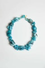 Y-DRUZY KUVARSLI DOĞAL KESİM AKİK KOLYE