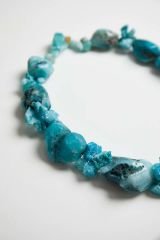 Y-DRUZY KUVARSLI DOĞAL KESİM AKİK KOLYE