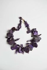 Y-ÇEROİT, AMETİST VE LEPİTOLİT TAŞLI KOLYE