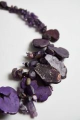 Y-ÇEROİT, AMETİST VE LEPİTOLİT TAŞLI KOLYE