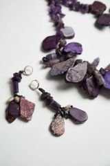 Y-ÇEROİT, AMETİST VE LEPİTOLİT TAŞLI KOLYE