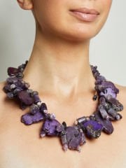 Y-ÇEROİT, AMETİST VE LEPİTOLİT TAŞLI KOLYE