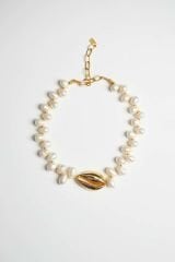 Y-GOLD İSTİRİDYE DETAYLI İKON İNCİ KOLYE