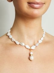 Y-PANDANTİF DETAYLI BAROK DAMLA İNCİ KOLYE