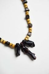 Y-MERCAN-HEMATİT-DEVE KEMİKLİ SADE KOLYE