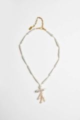 Y-KAZ AYAĞI İNCİ SÜSLÜ BAROK İNCİ ZARİF KOLYE