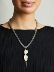 Y-İNCİ PANDANTİFLİ AVANGART ZİNCİR KOLYE