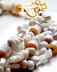 Y-AGATE, OPAL, MOONSTONE ÇOK SIRALI KOLYE