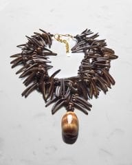 Y-DENİZİN BÜYÜSÜ TRIBAL HİNDİSTAN CEVİZİ KOLYE