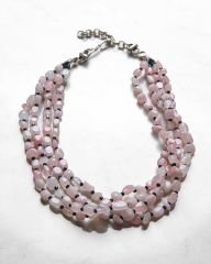 PINK QUARTZ&HEMATITE ÇOK SIRALI KOLYE