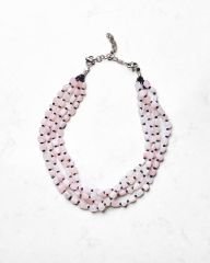 Y-PINK QUARTZ&HEMATITE ÇOK SIRALI KOLYE