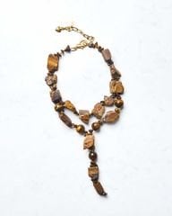 Y-TIGER EYE PENDANTİF DETAYLI KOLYE