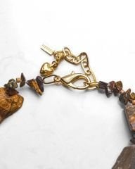 Y-TIGER EYE PENDANTİF DETAYLI KOLYE