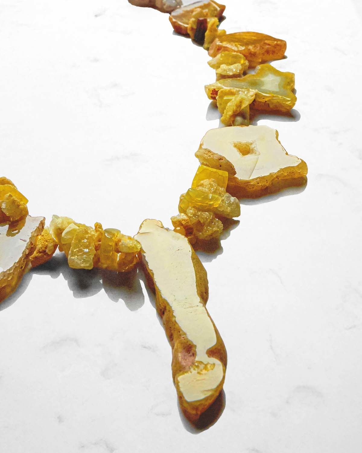 Y-AGATE VE DRUZY QUARTZ PANDANTİF KOLYE