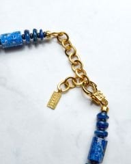 LAPİS LAZULİ VE KYANİT TAŞ DETAYLI UZUN KOLYE