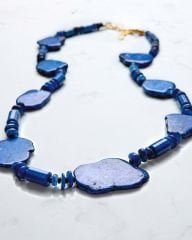 LAPİS LAZULİ VE KYANİT TAŞ DETAYLI UZUN KOLYE