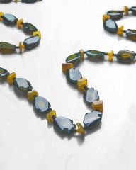 Y-AGATE VE HEMATİT UZUN KOLYE