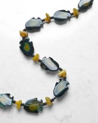 AGATE VE HEMATİT UZUN KOLYE