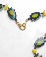 AGATE VE HEMATİT UZUN KOLYE