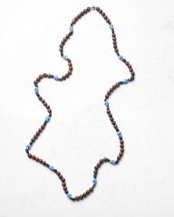 Y-MADAGASKAR AKİK, SANDAL BONCUKLU NAZARLIK UZUN KOLYE