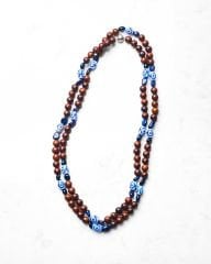 Y-MADAGASKAR AKİK, SANDAL BONCUKLU NAZARLIK UZUN KOLYE