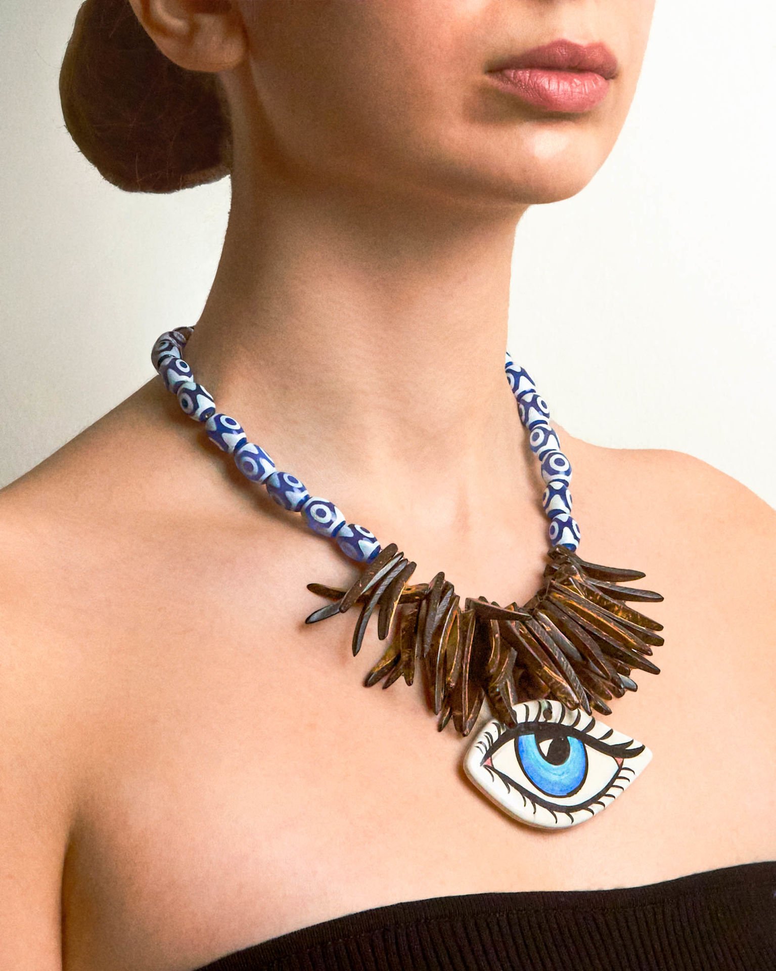 Y-EVIL EYE AMULET CHOKER KOLYE