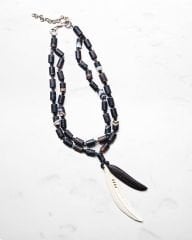 Y-AGATE VE BONE PANDANTİF KOLYE