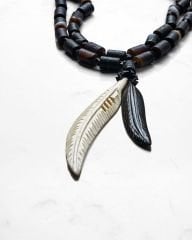 Y-AGATE VE BONE PANDANTİF KOLYE