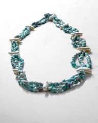 LARIMAR, PEARL VE AVANTURINE KATLI KOLYE
