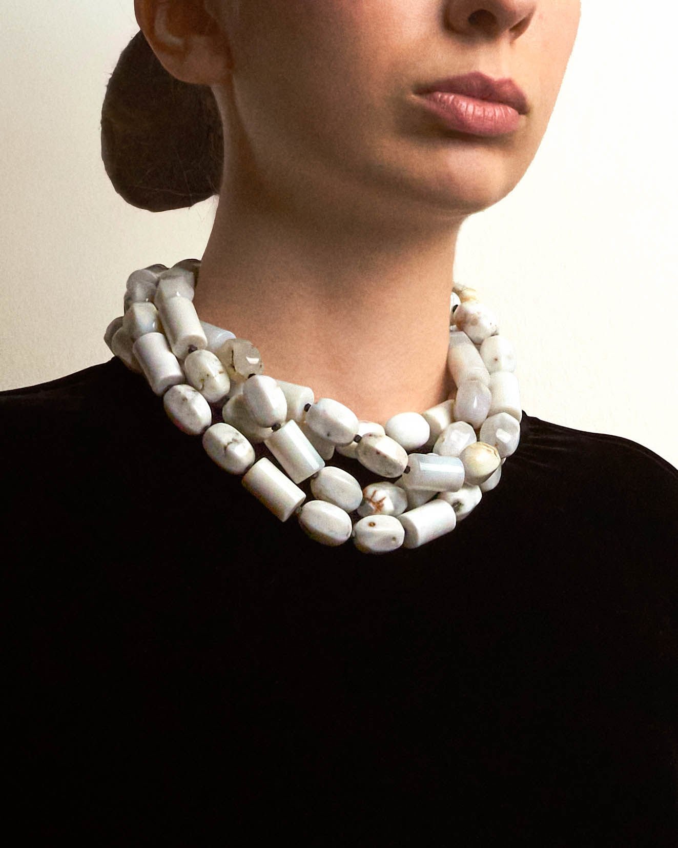 AGATE UZUN MİLKY KOLYE