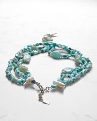 Y-LARIMAR, PEARL VE AVANTURINE PANDANTİF TASARIM KOLYE
