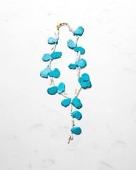 Y-TURKUAZ VE CHICKEN FEET PEARL KOLYE