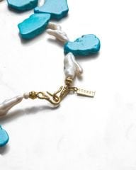 Y-TURKUAZ VE CHICKEN FEET PEARL KOLYE