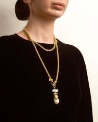 Y-TEK PANDANTİFLİ BAROK İNCİ KOLYE