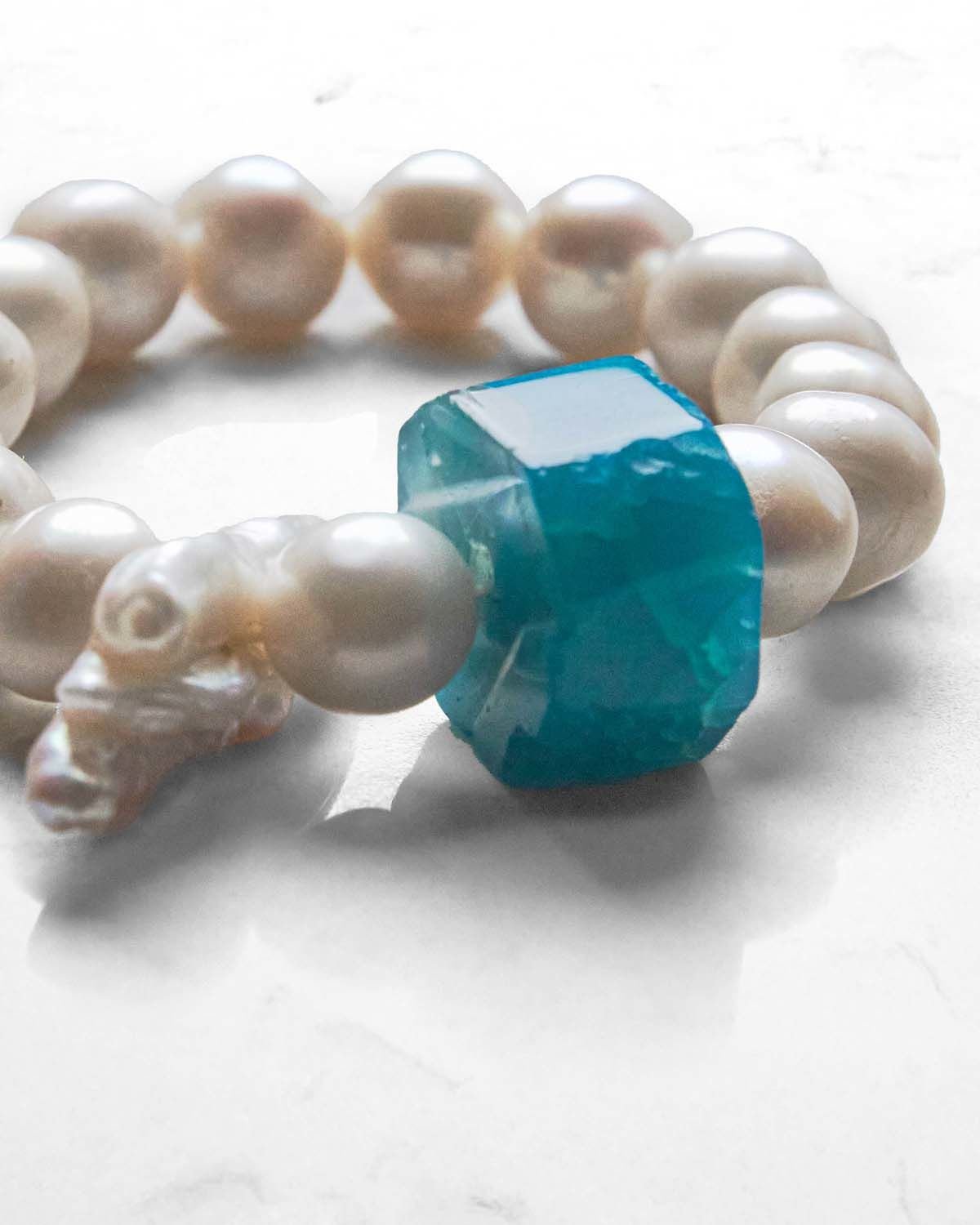 Y-AGATE TAŞLI BAROK PEARL BİLEZİK