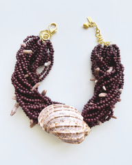 Y-OUD BONCUKLU DENİZ KABUKLU KOLYE