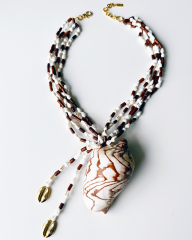 Y-OCEANIC CODE ASPİR AĞACI VE DENİZ KABUKLU KOLYE