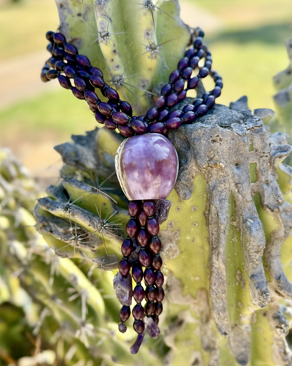 Y-PURPLE REVERIE-MOR DENİZ KABUKLU KOLYE